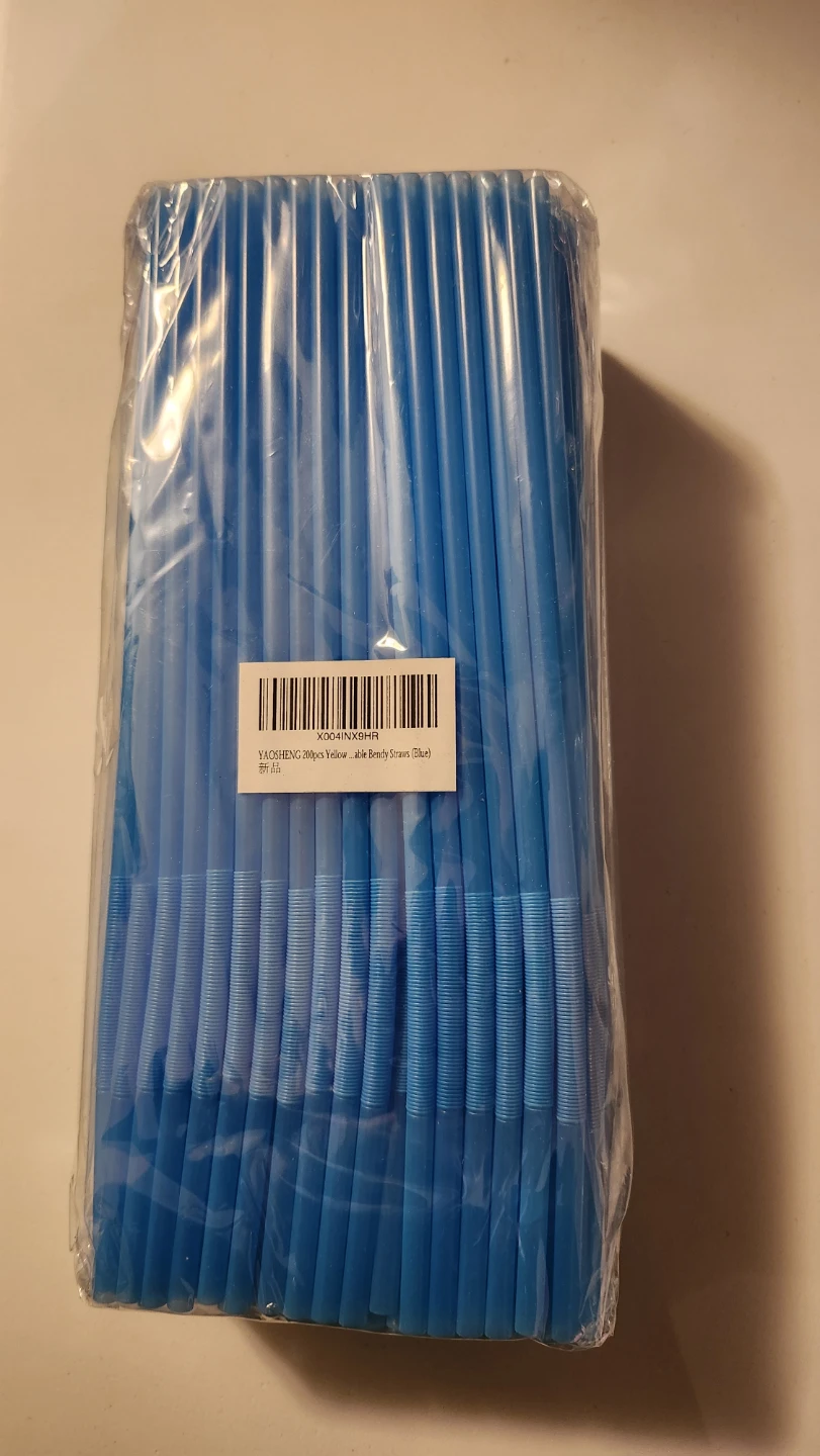 YAOSHENG 200pcs Plastic Bendy Straws - photo 2