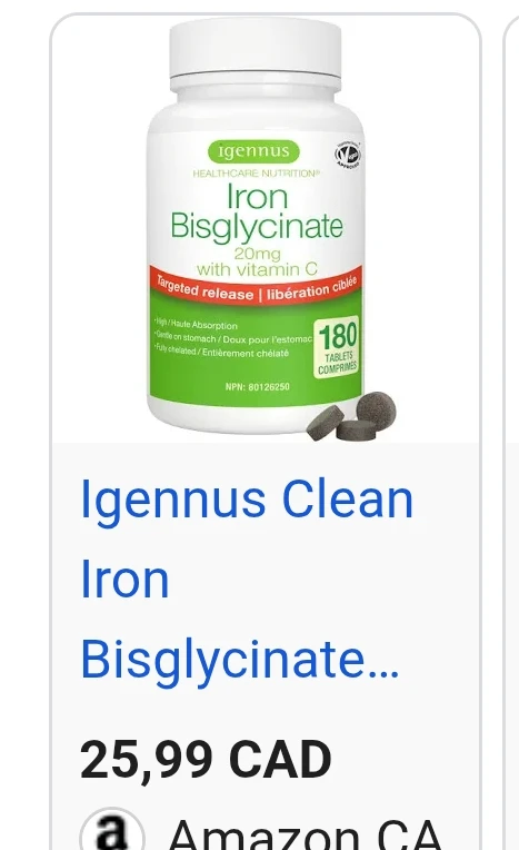 Igennus Clean Iron Bisglycinate with Vitamin C - 180 Tablets