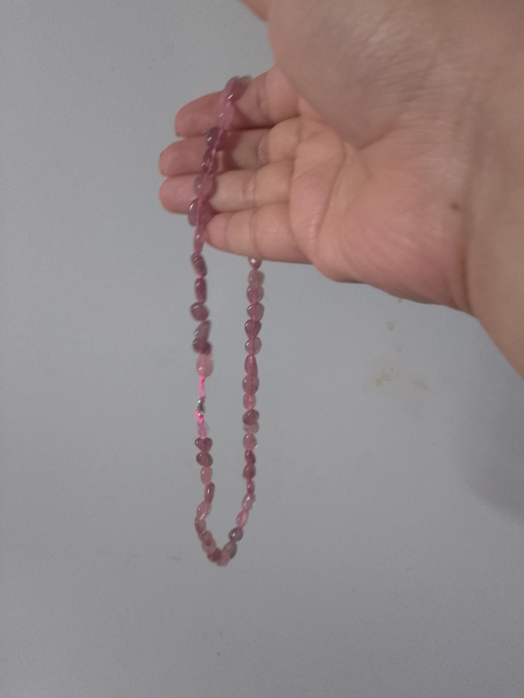 Transparent Pink Beaded Necklace ⚽