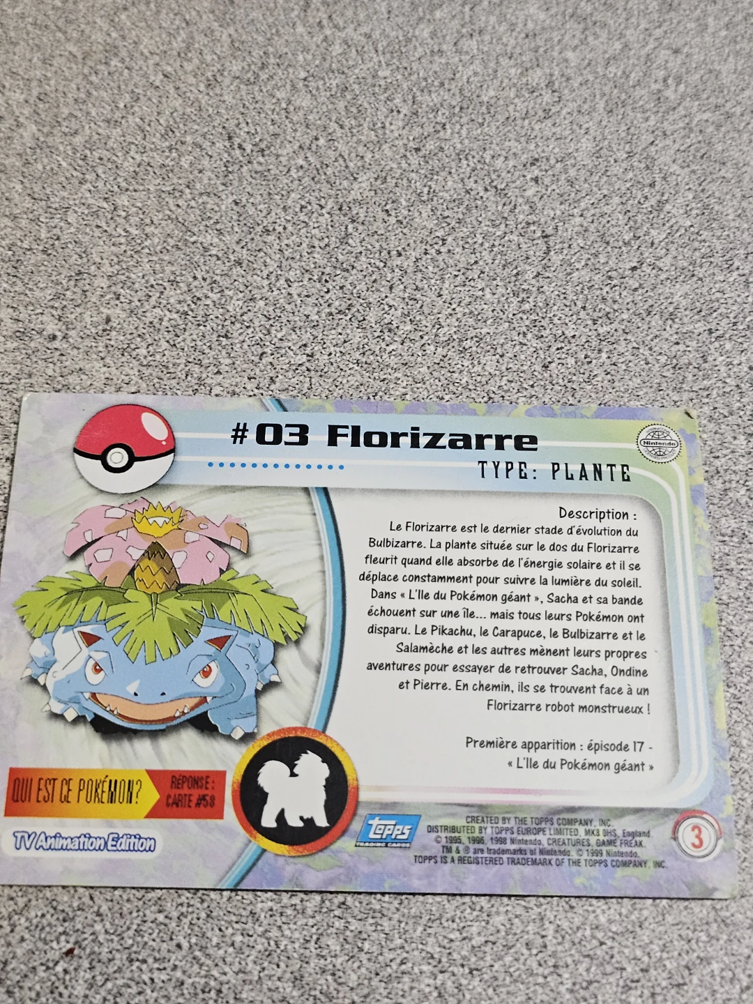 Pokemon #03 Florizarre Card - photo 2