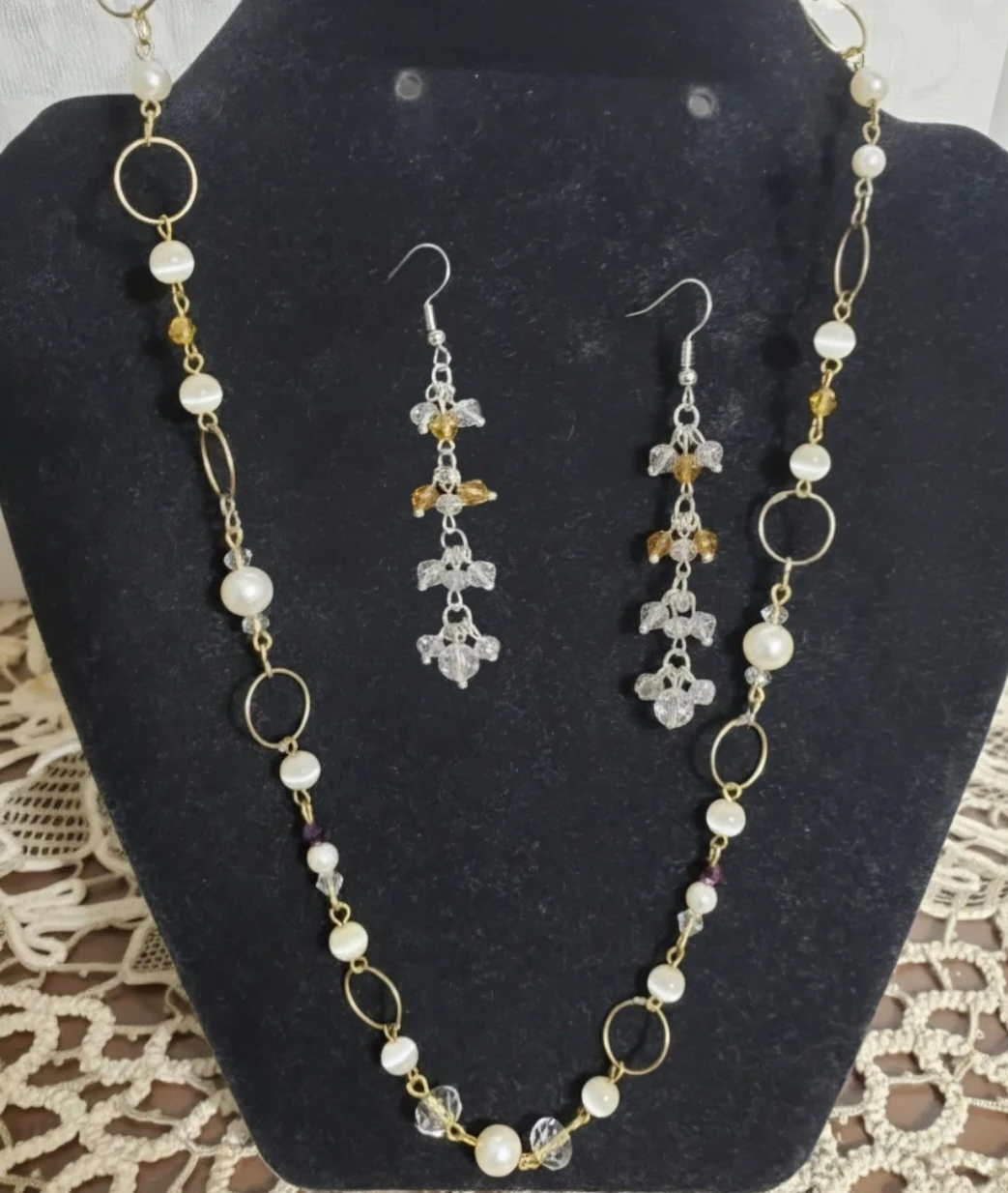 new Crystal Necklace and Earrings Set