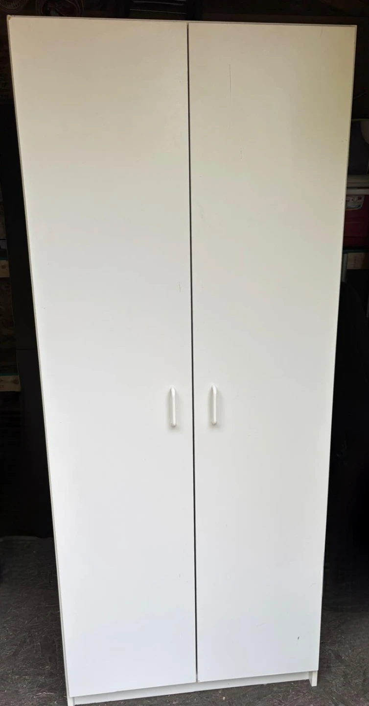 Large White Double Door Wardrobe