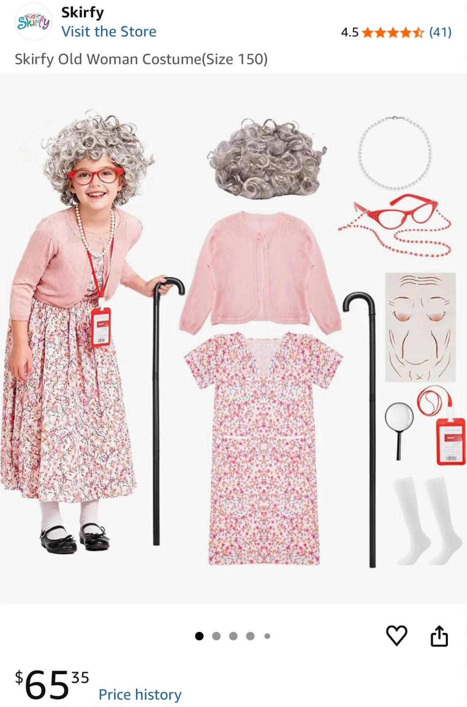Old Woman Costume for Kids