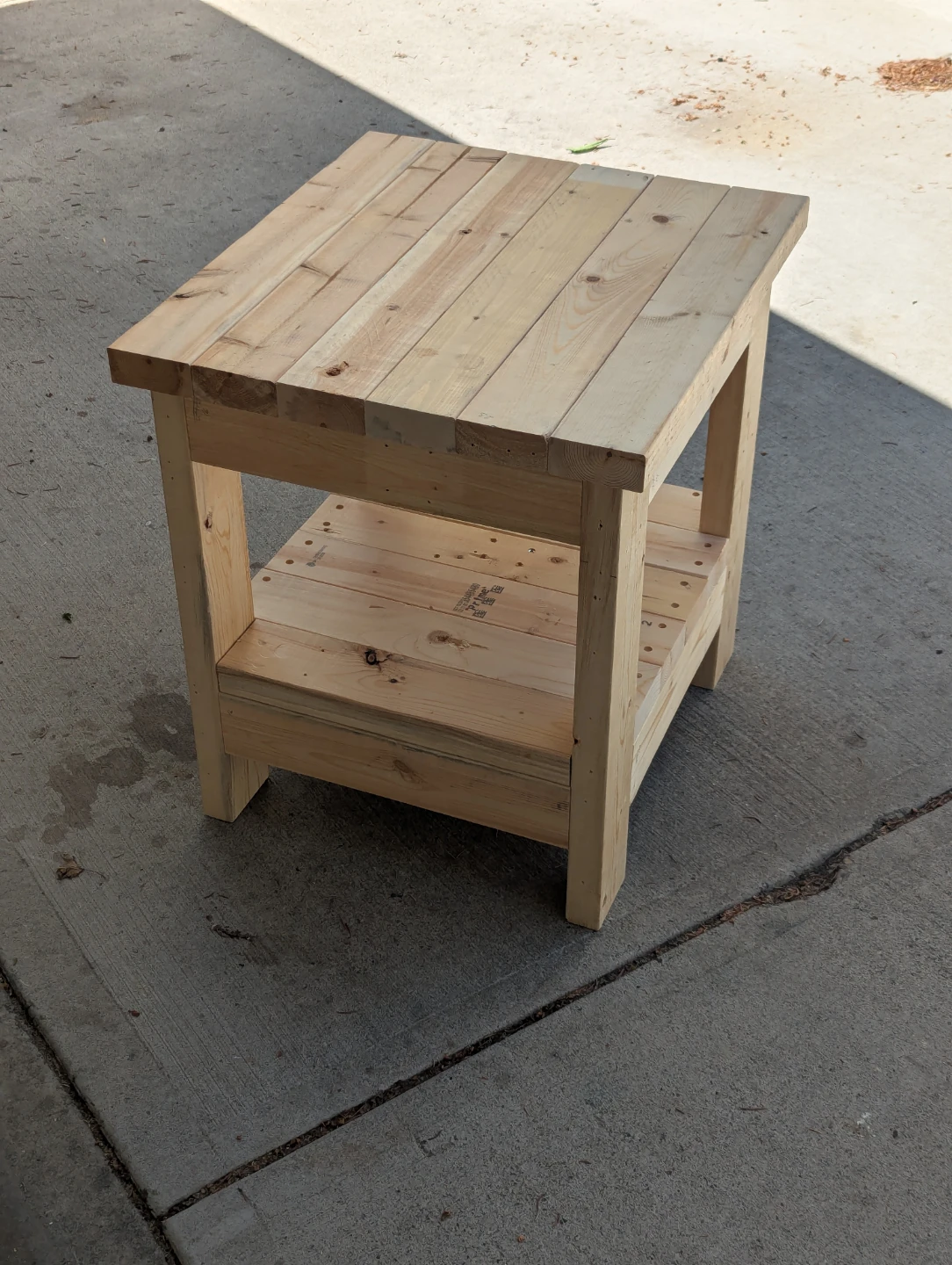 Handmade 2x4 Solid Wood Patio Side Table - photo 2