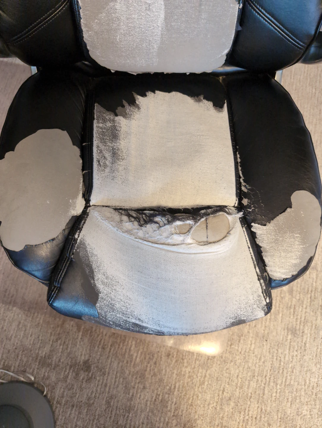 DAMAGED Black Faux Leather Office Chair - - photo 2
