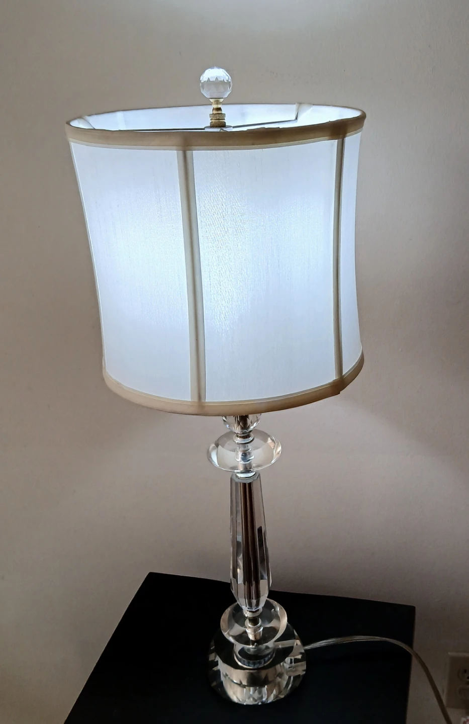 Crystal Accent Table Lamp with White Shade - photo 4
