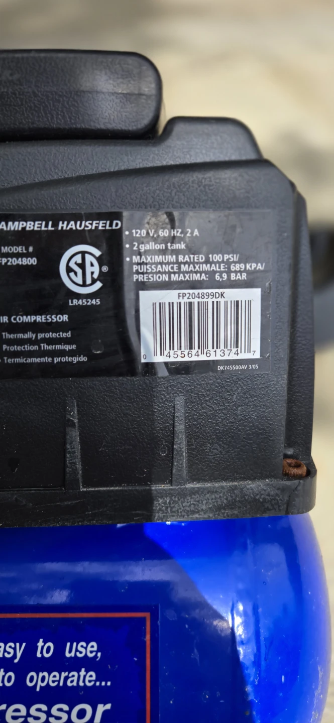 Campbell Hausfeld 2 Gallon Air Compressor - photo 3