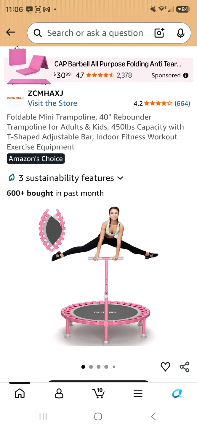 40 inch Foldable Mini Trampoline