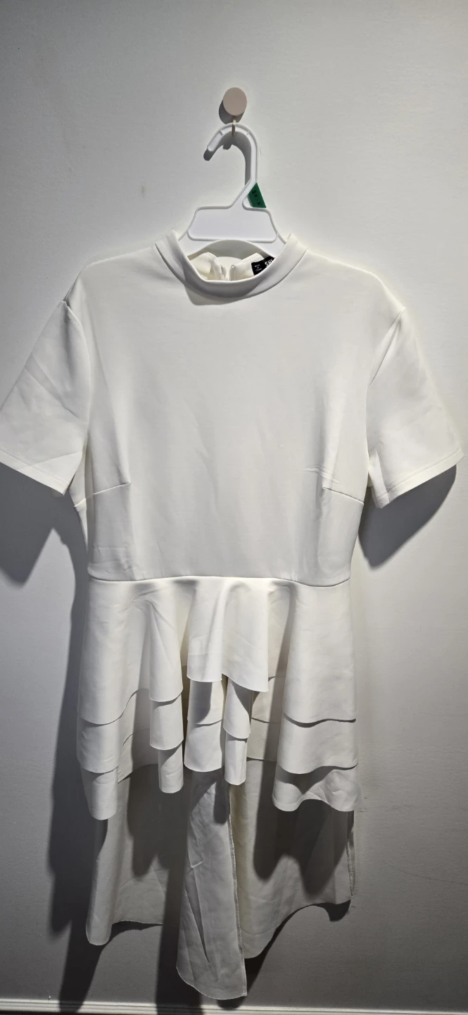 White Shein Frill Asymmetrical Top - photo 2