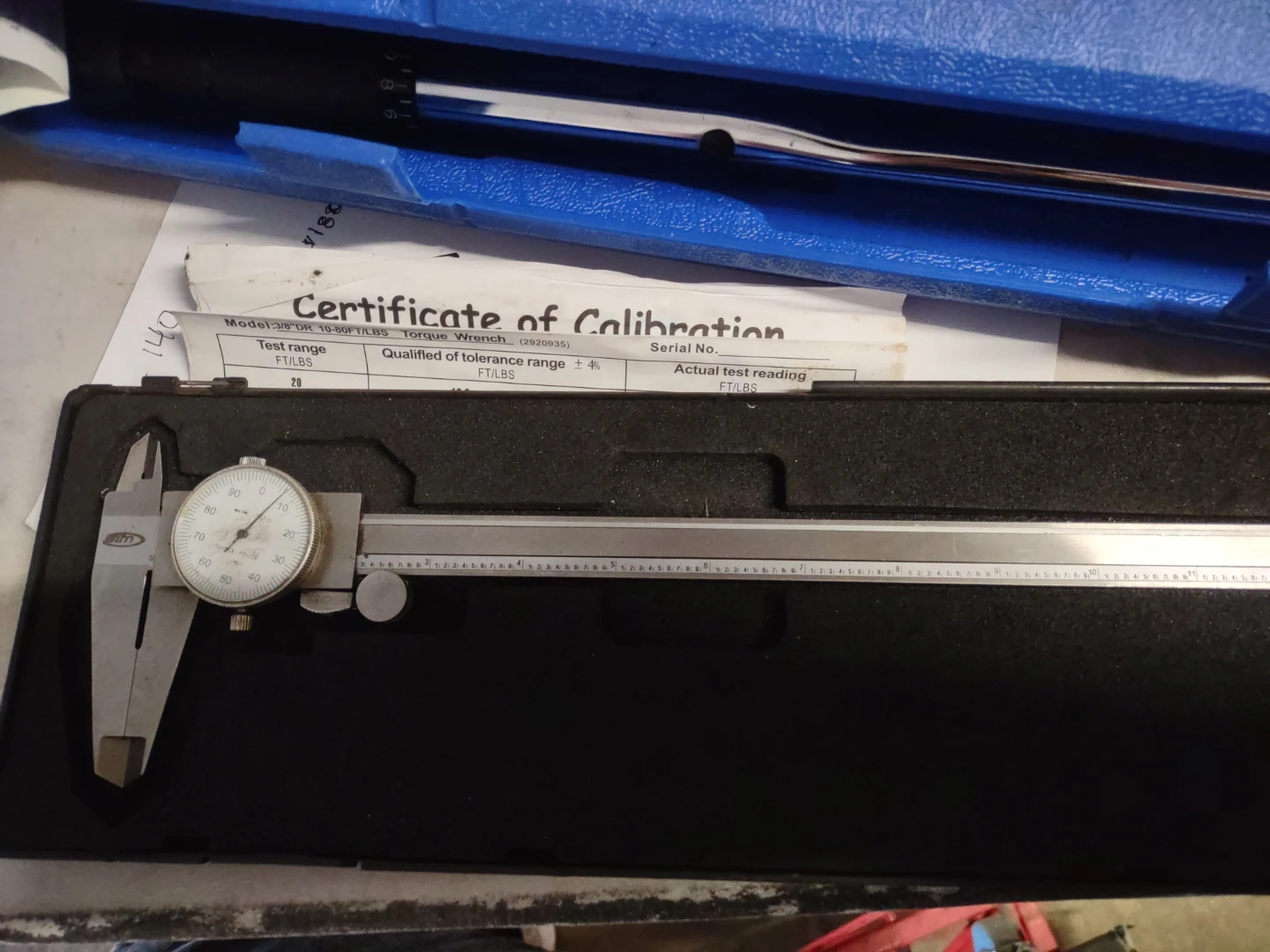 Mitutoyo Dial Caliper with Certificate of Inspection