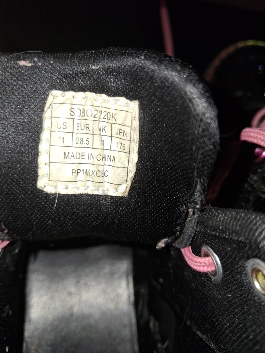 Black Glitter Boots with Pink Laces - Size 11 - photo 2