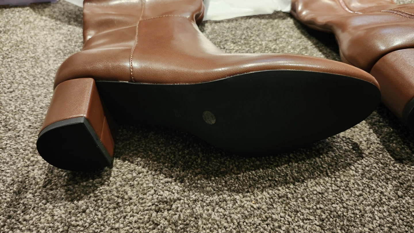 Brown Knee-High Boots with Block Heel - photo 3