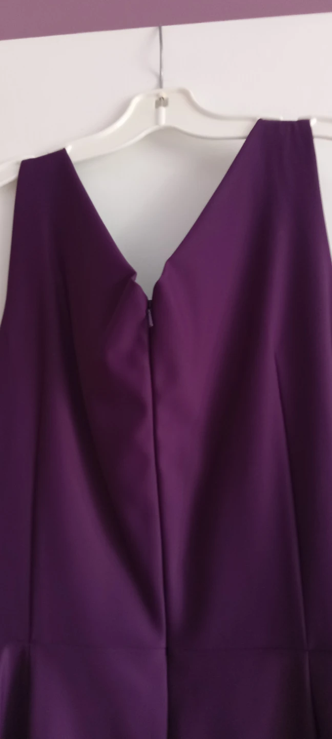 Purple V-Neck Ruched Dress with Brooch - photo 4