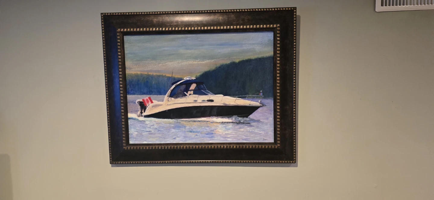 Oil Painting of a Speedboat by Joaquin