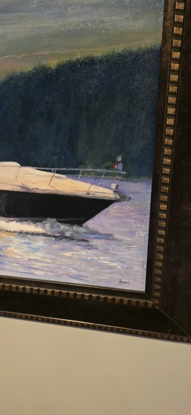 Oil Painting of a Speedboat by Joaquin - photo 2