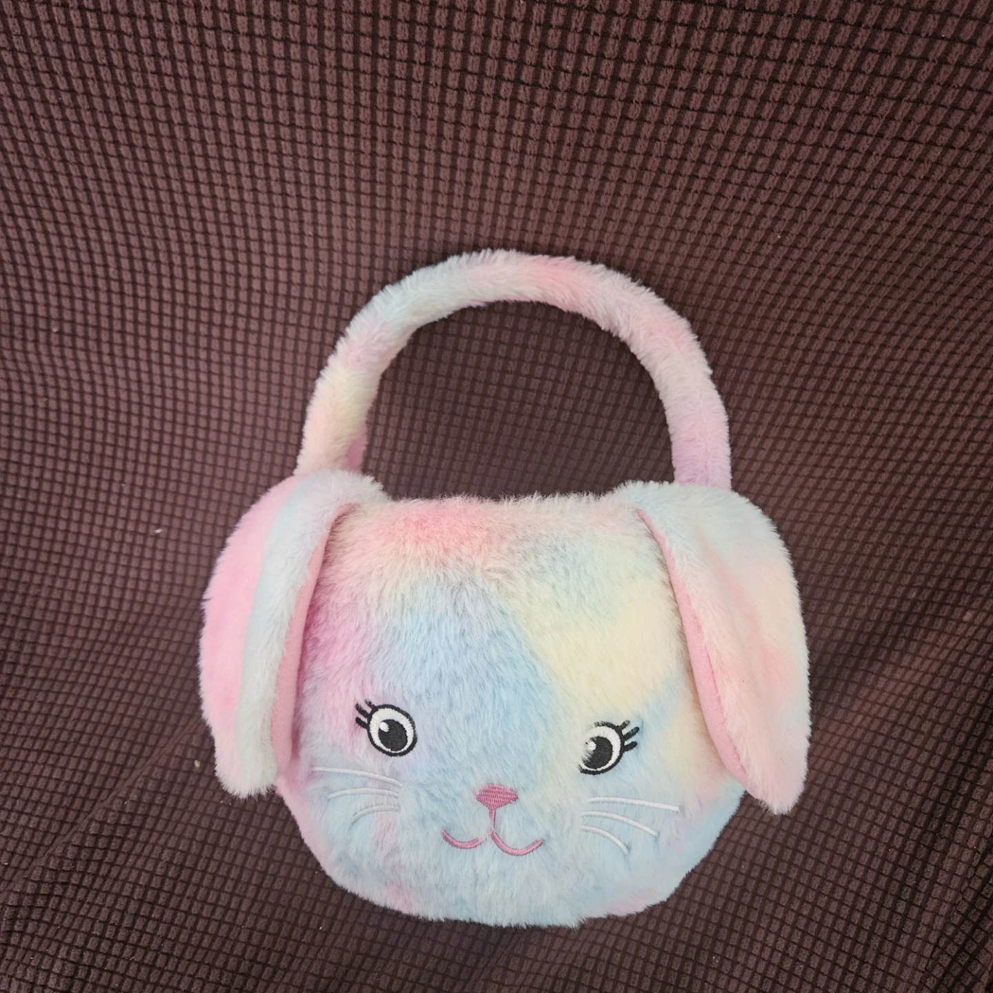 Plush Rainbow Bunny Easter Basket