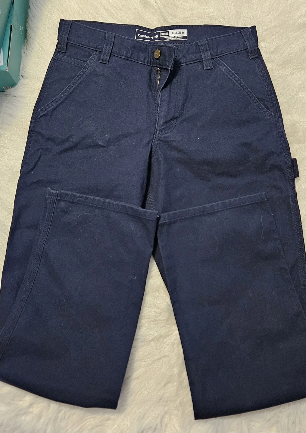 Carhartt Relaxed Fit Carpenter Pants Navy Blue - photo 4