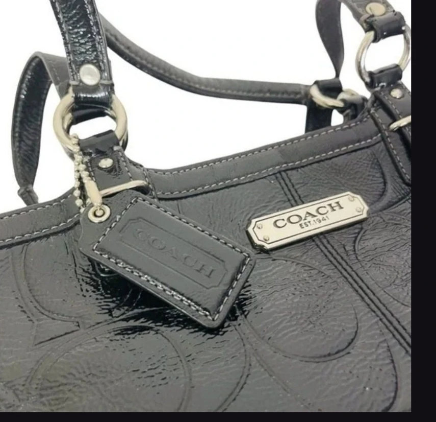 Black Coach Patent Leather Tote Bag - photo 4