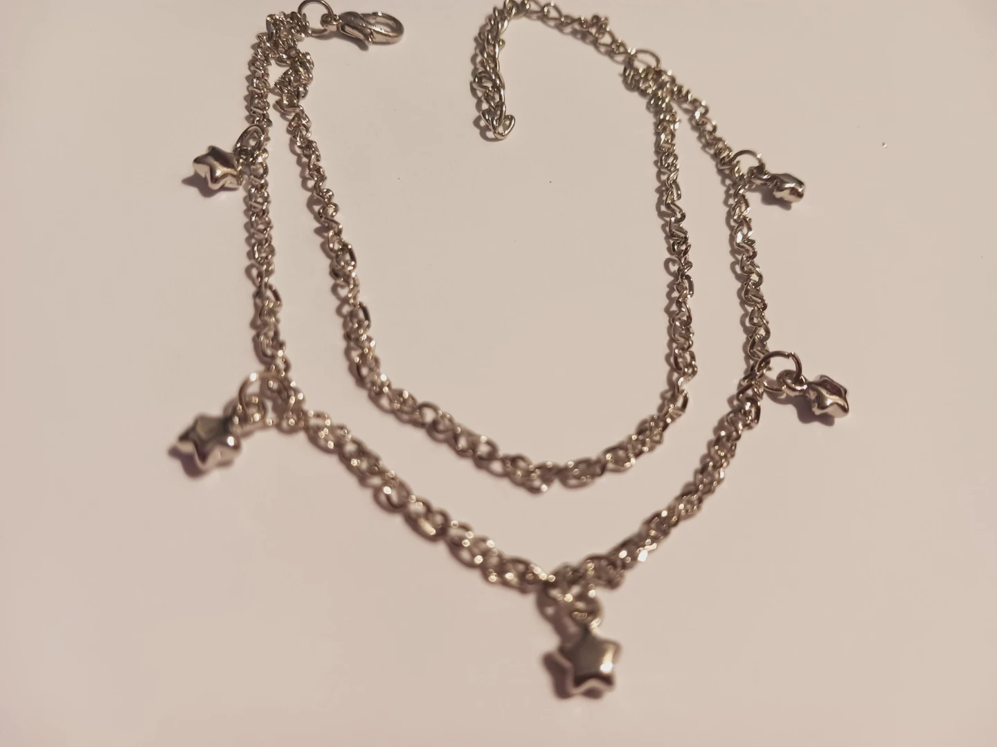 New !! Silver Tone Anklet with Star 🌟 Charms - photo 2