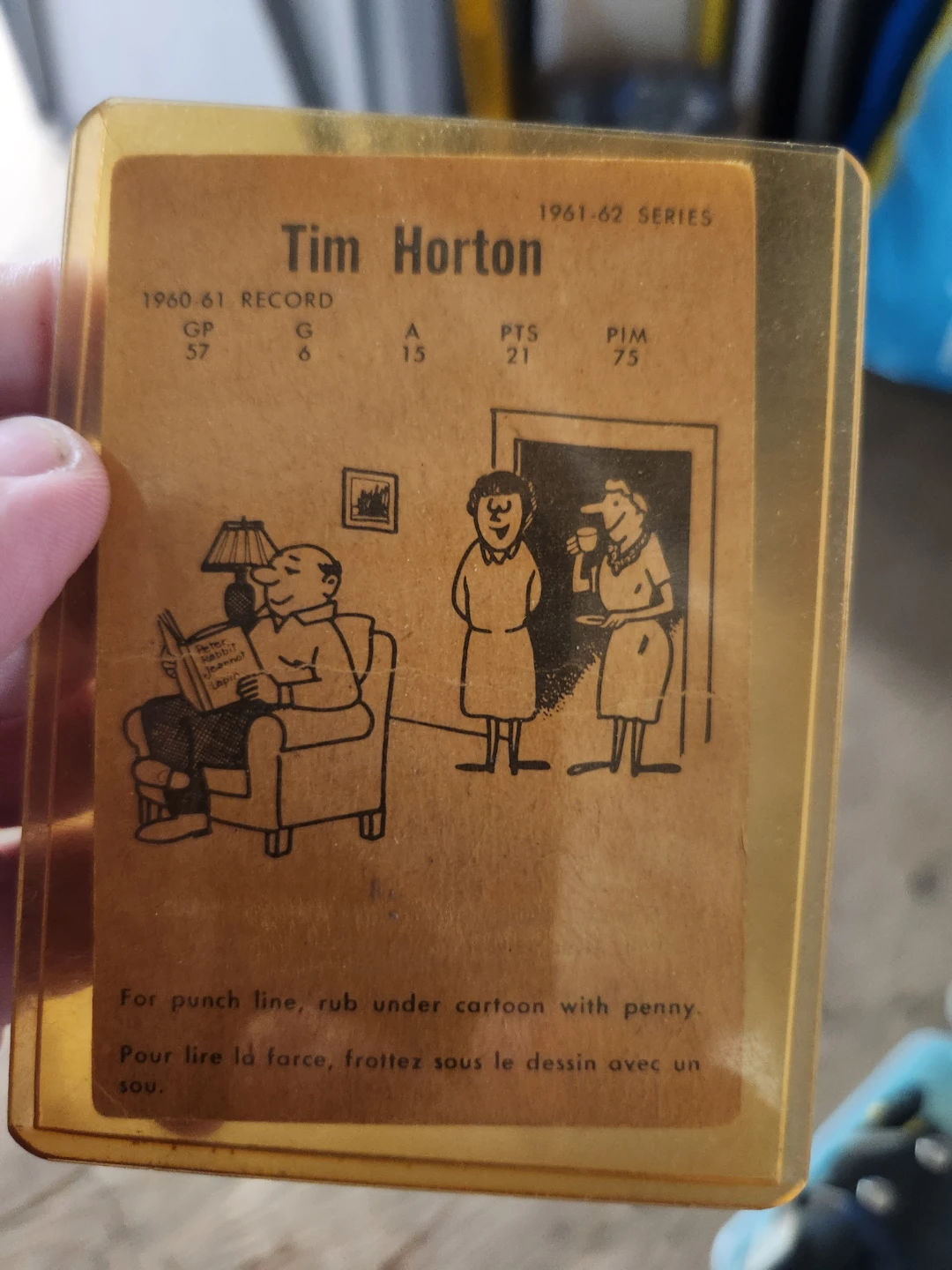 Tim Horton 1961-62 Series Hockey Card - photo 2