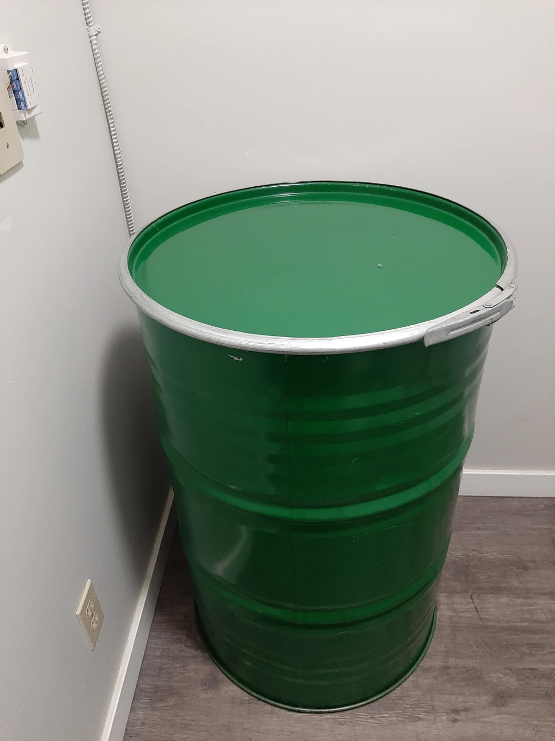 Green Metal Drum/barrel with Lid, Food Grade