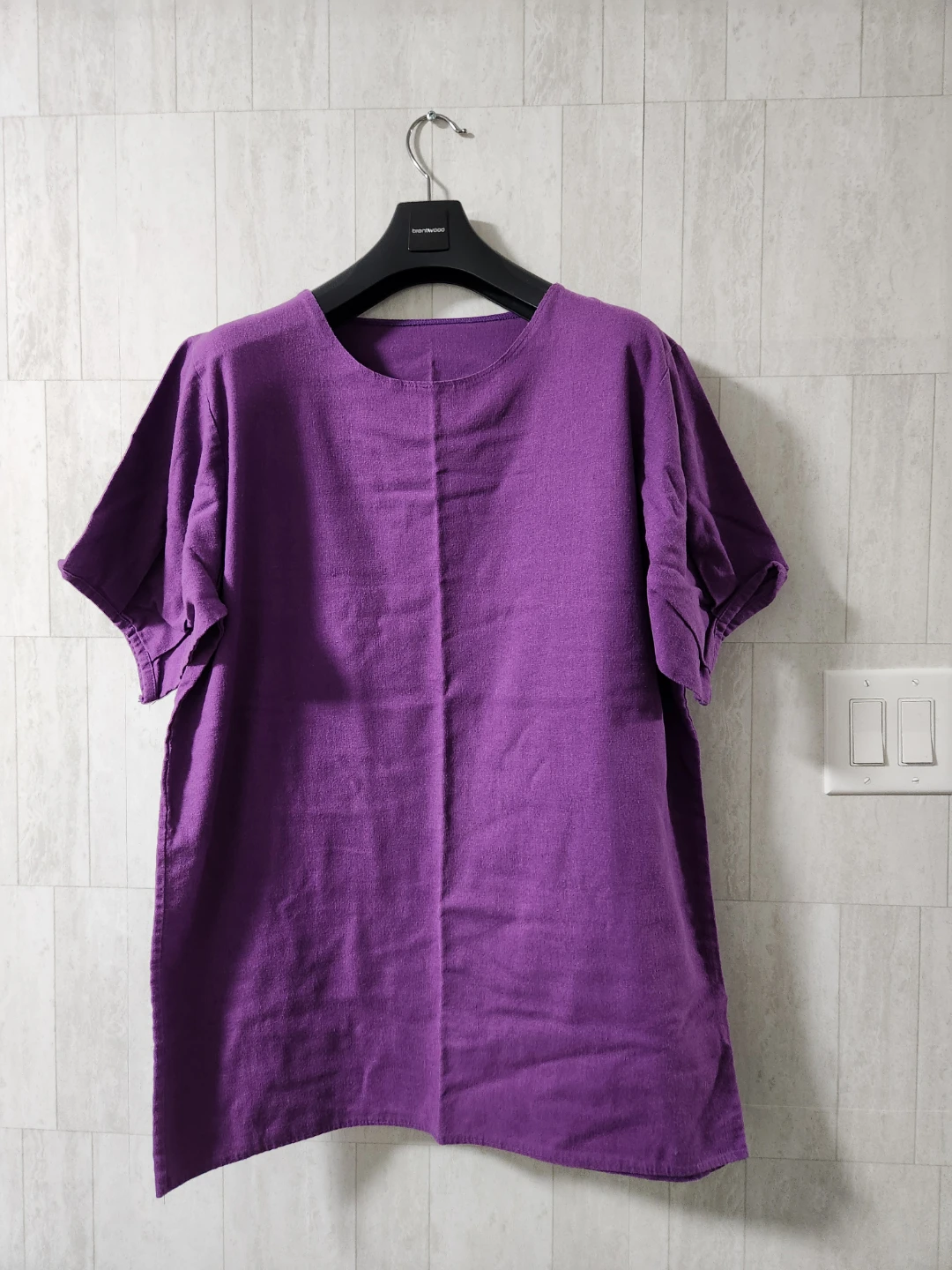 Purple Linen Blend T-Shirt - photo 2