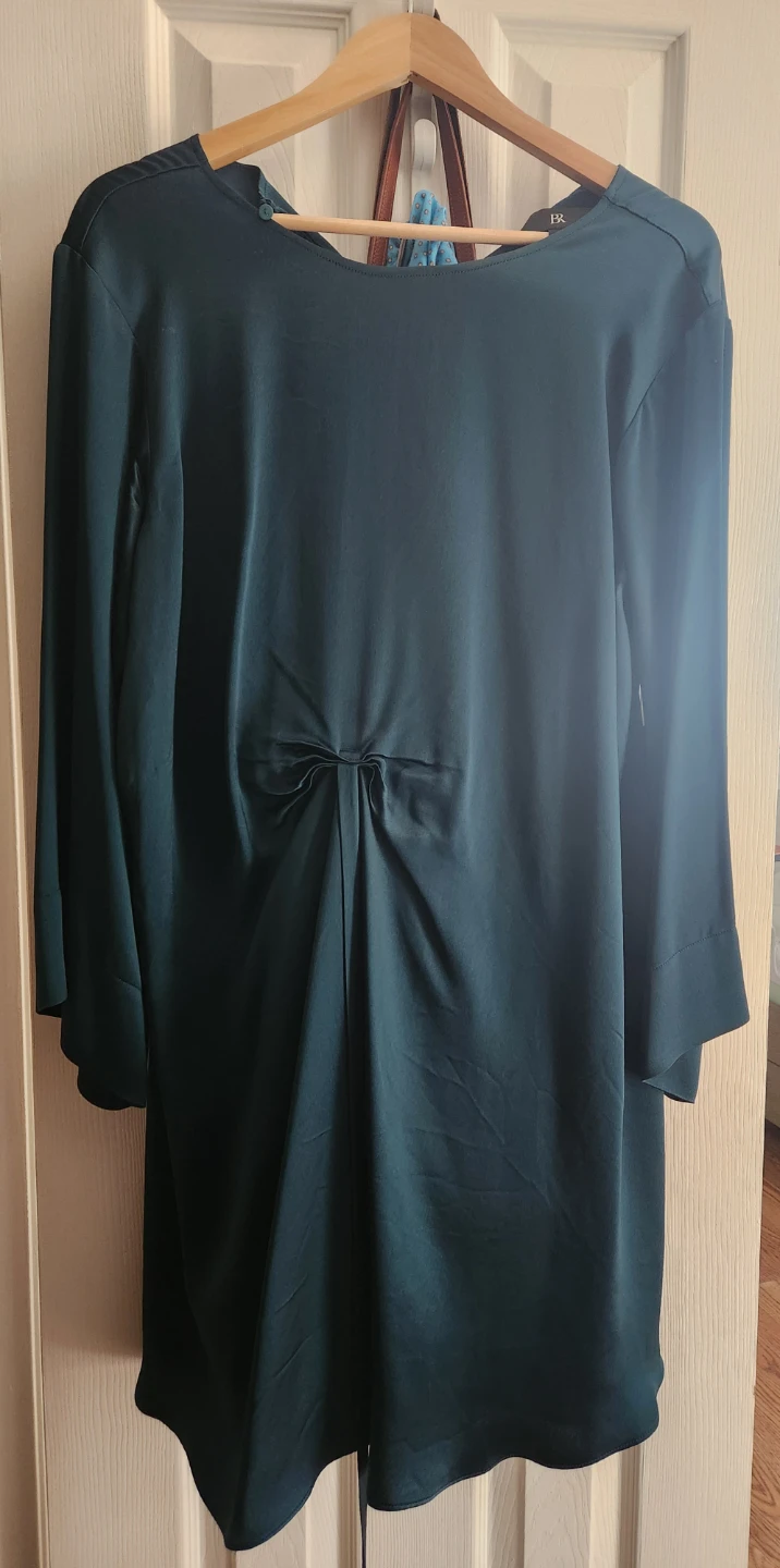 Banana Republic Blue Satin Twist-Waist Dress – Size M