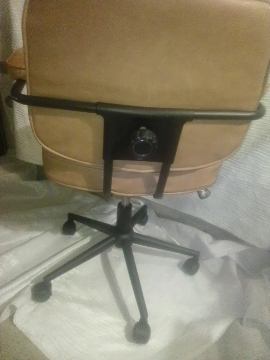 Tan Faux Leather Office Chair - photo 2