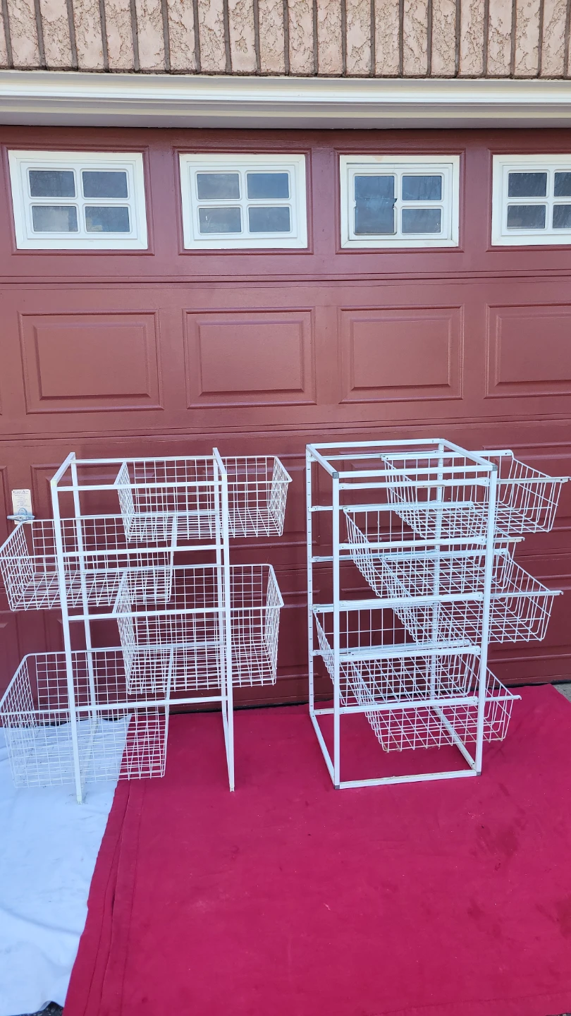Set of 2 White Wire Storage Baskets - photo 2
