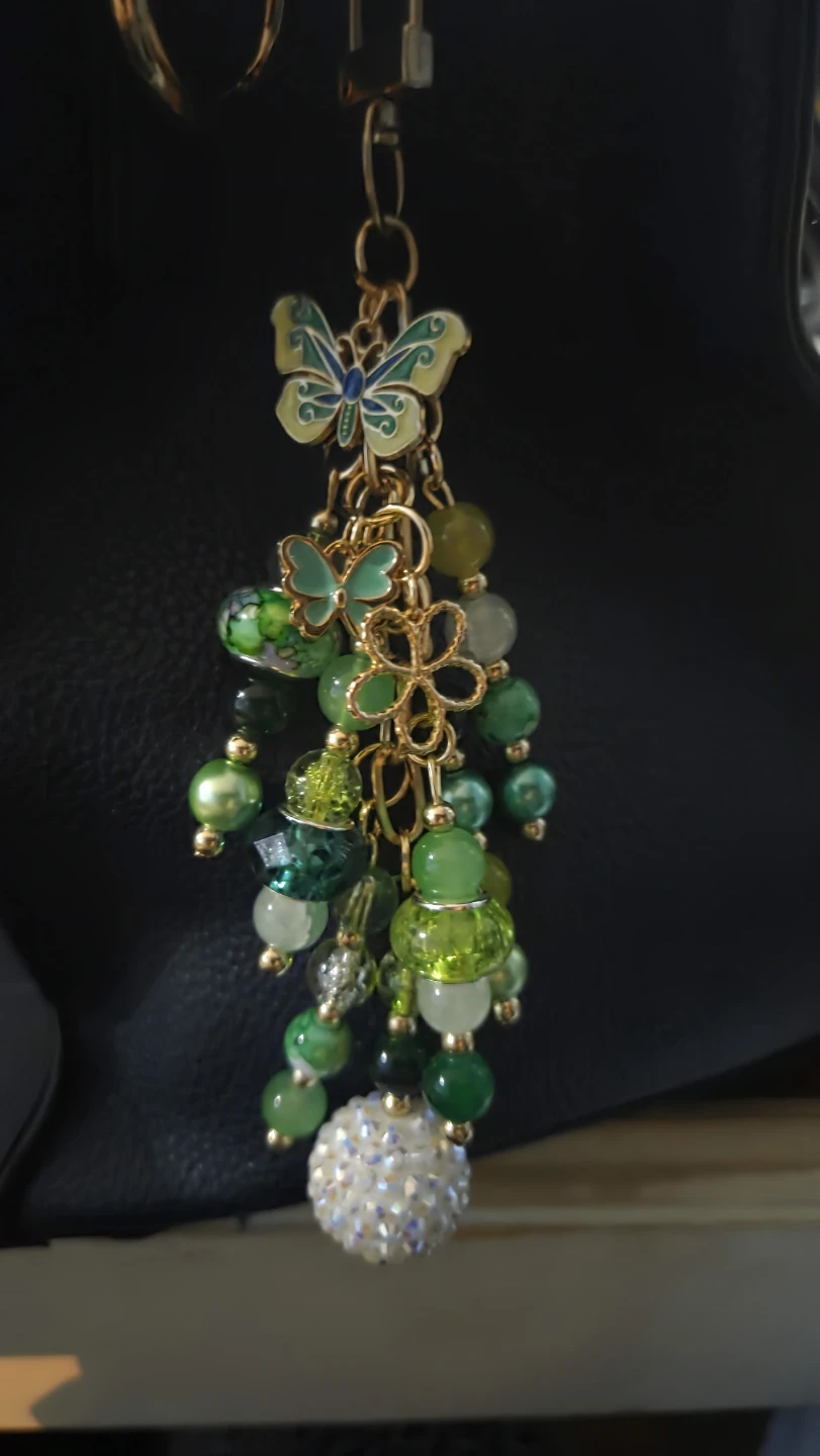 Green Beaded Butterfly Charm - photo 3