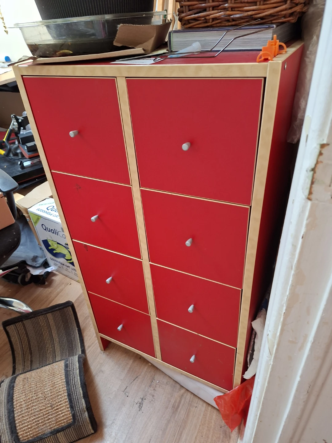 Red 8-Drawer Storage Unit