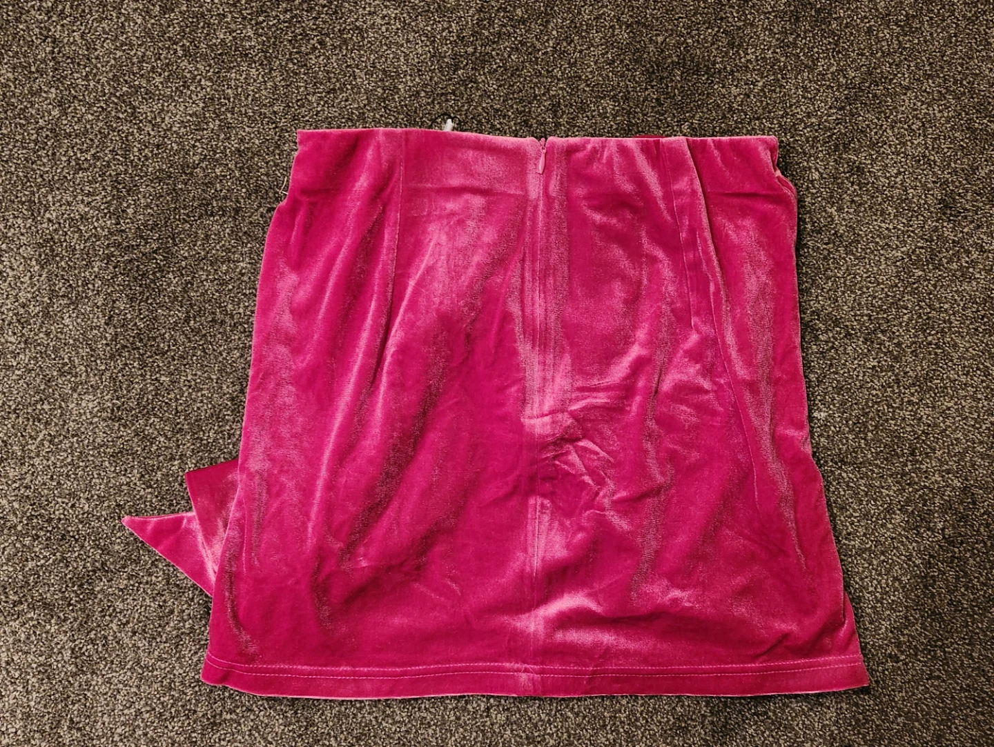 Kate Kasin hot pink velvet ruched tie-waist skirt L - photo 3