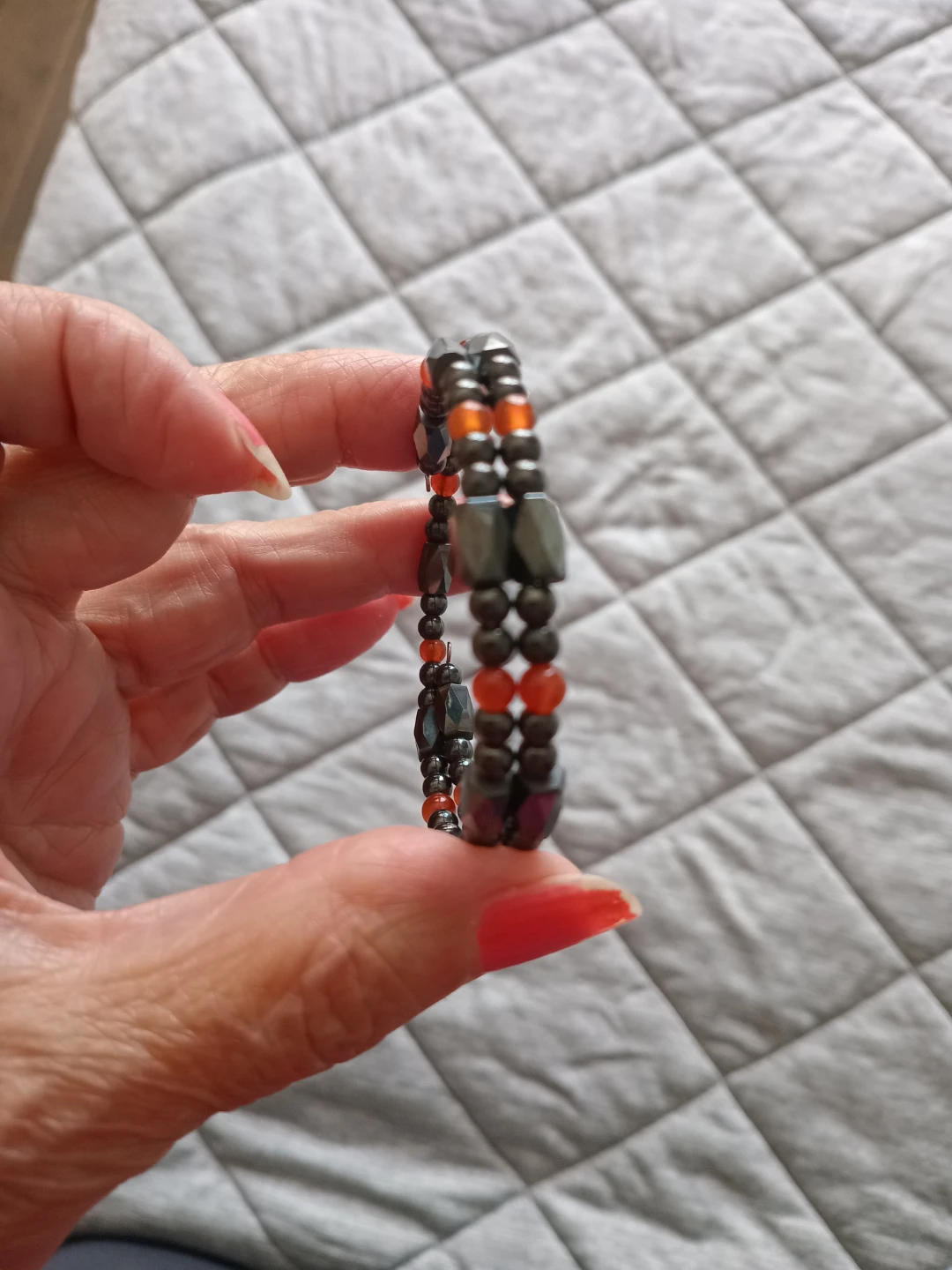 Magnetic Bracelet with Orange Beads - photo 2