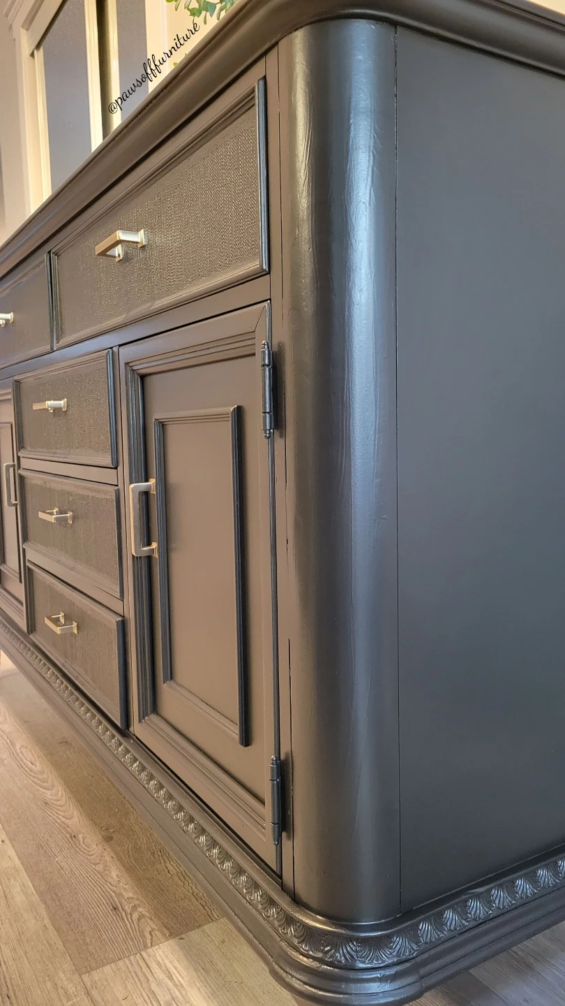 Refinished Black  Sideboard with Champagne Gold Hardware - photo 3