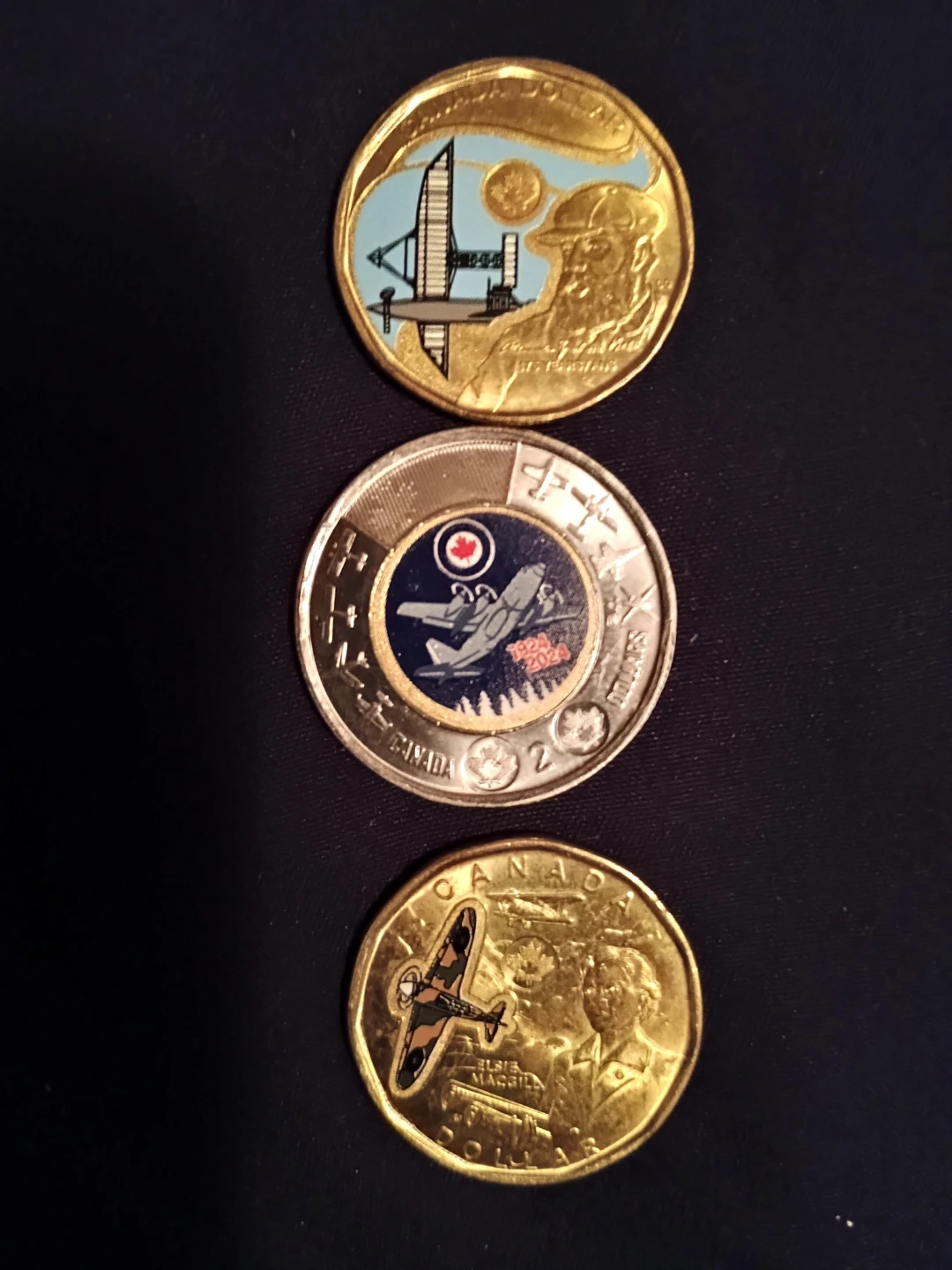 Collection of 3 Canadian Aviation Themed Loonie & Toonie Coins