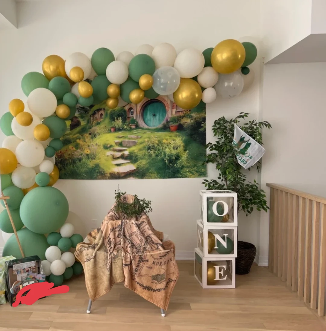 Balloon arch and ONE boxes
