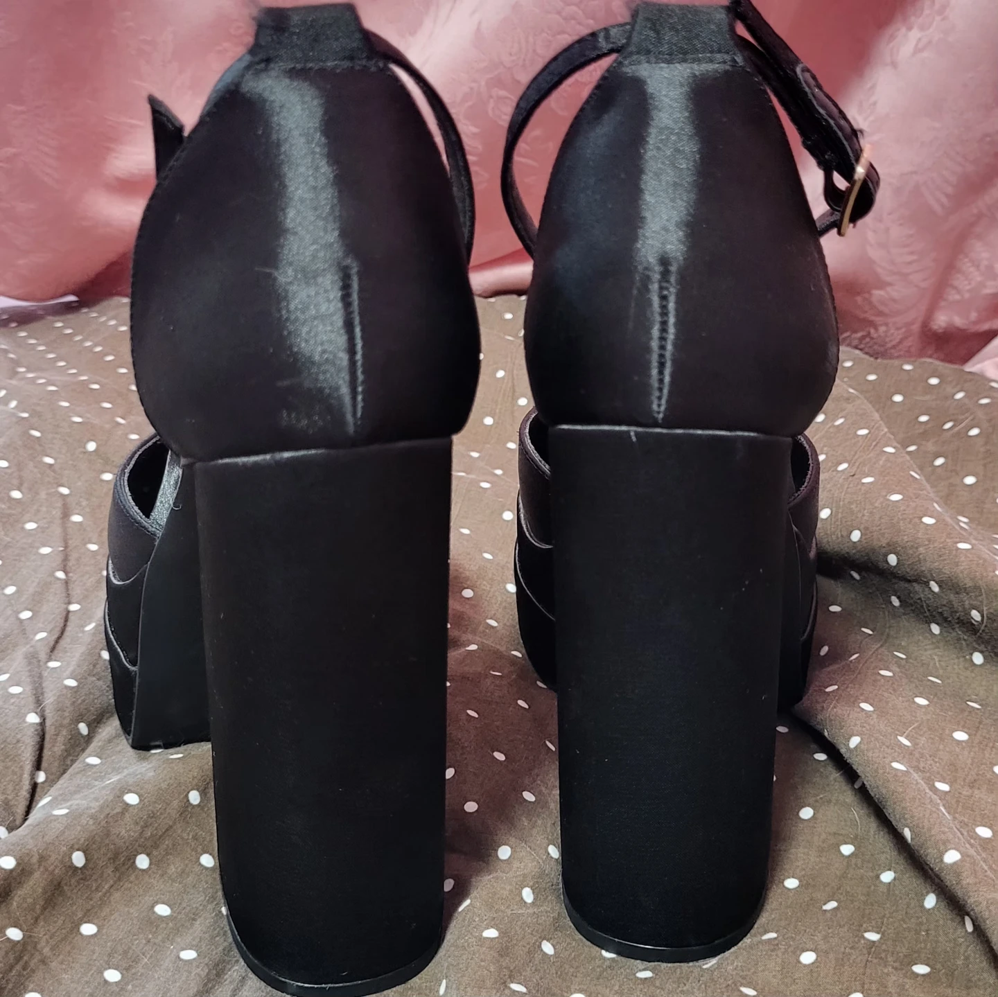 Black Satin Platform Mary janes - photo 3