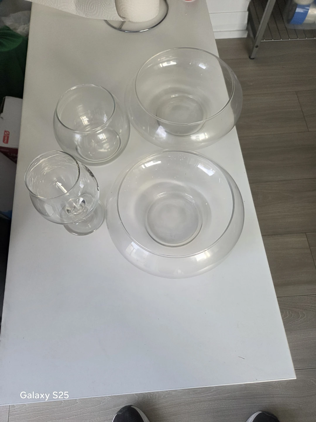 Set of 4 Clear Glass Vases/Bowls