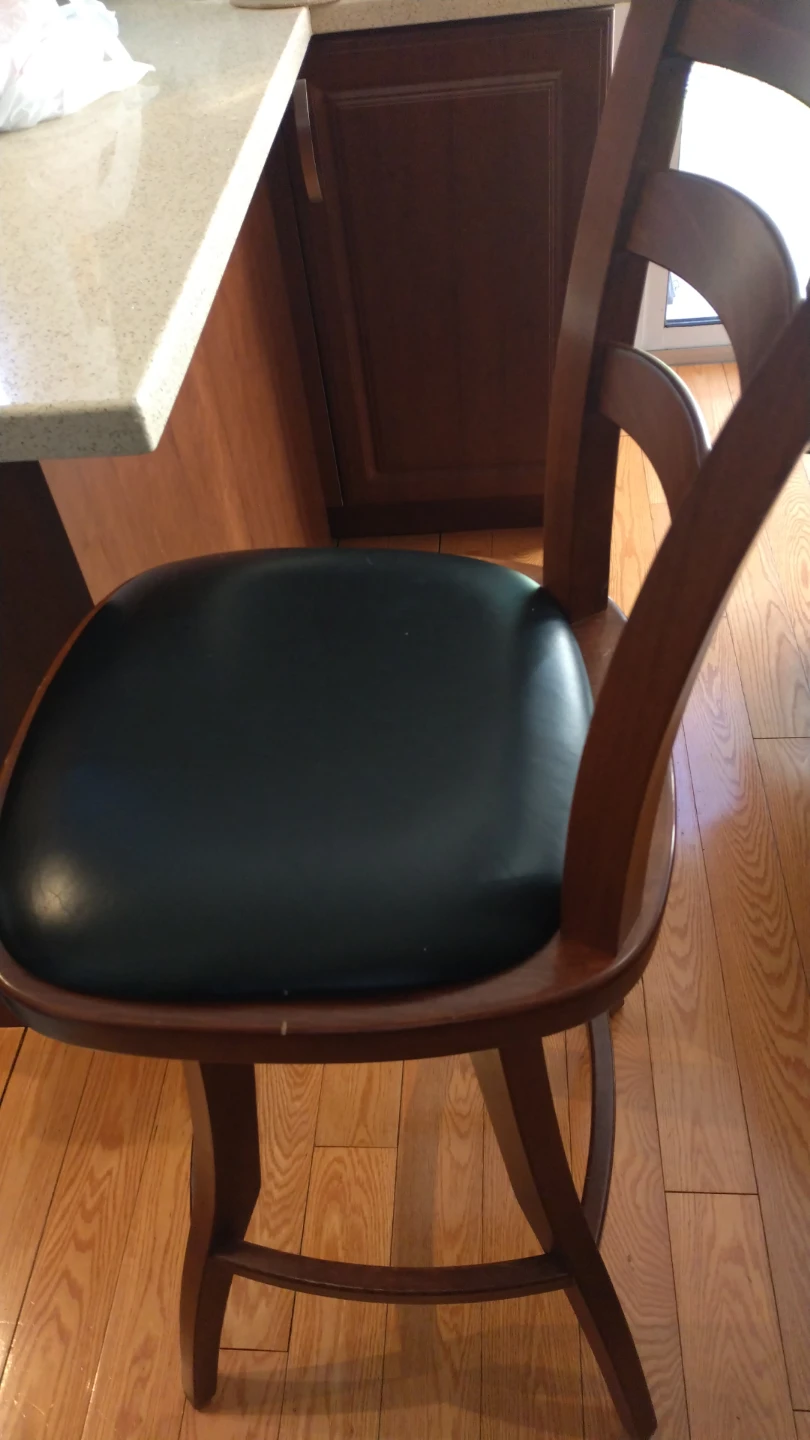 Solid Wood Swivel Counter-Height Bar Stool Two Chairs