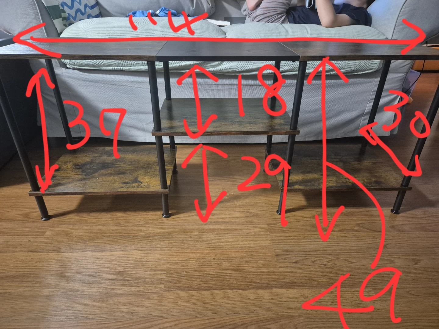 Rustic Brown Console Table with Shelves - photo 2