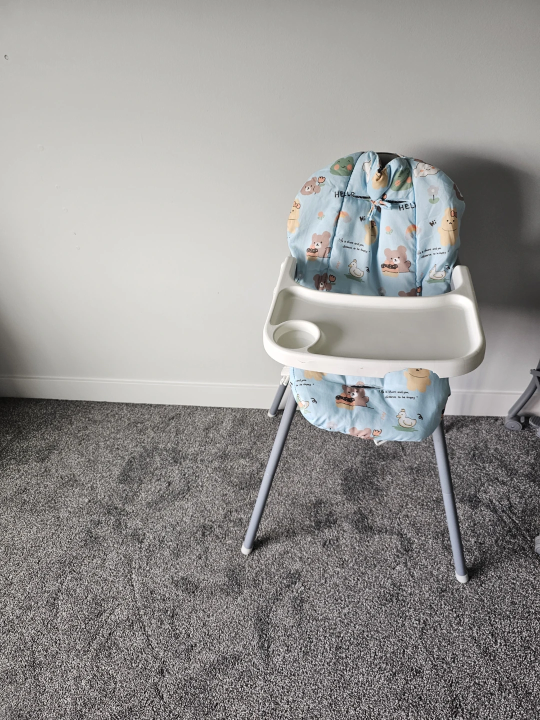 Baby High Chair with Cute Bear and Duck Pattern