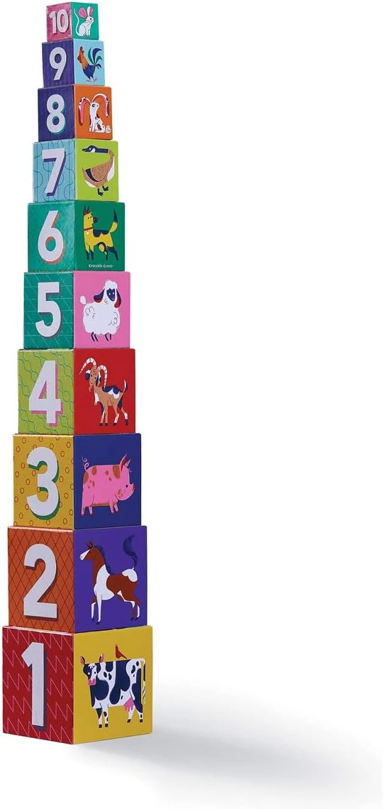 Crocodile Creek Barnyard 123 Stack N' Play Nesting Blocks