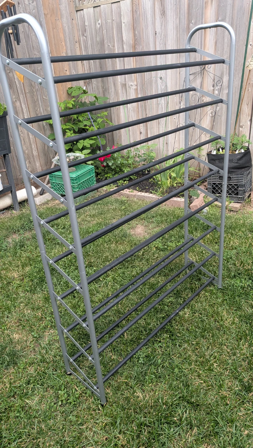 Grey Metal sturdy 8-Tier Shoe Rack