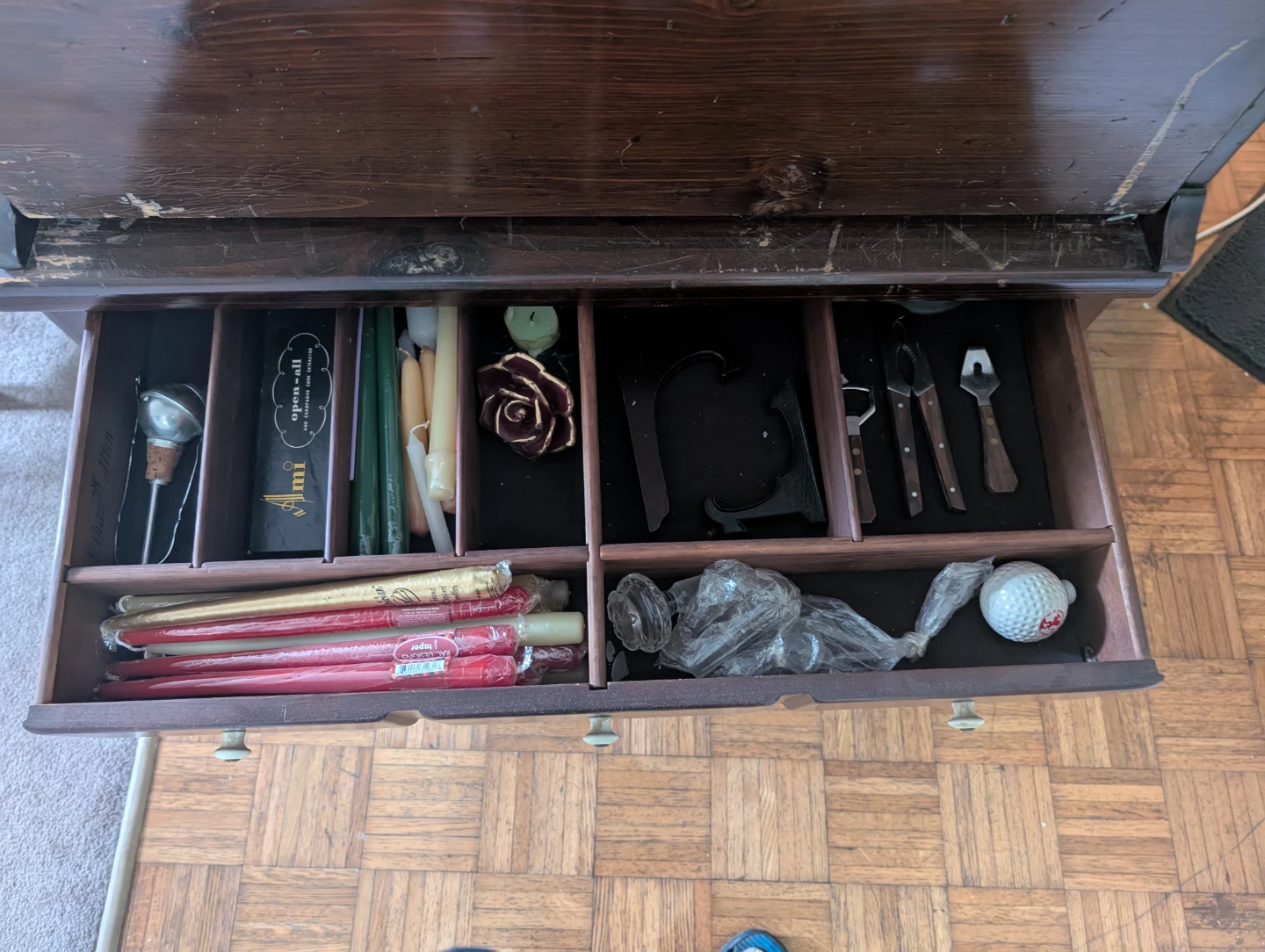 Wooden Liquor Cabinet with Glassware Storage - photo 4