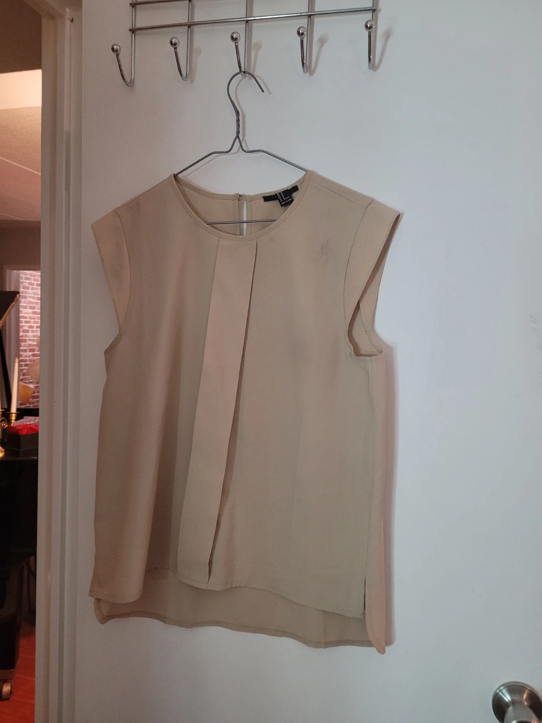 Forever 21 Beige Cap Sleeve Blouse