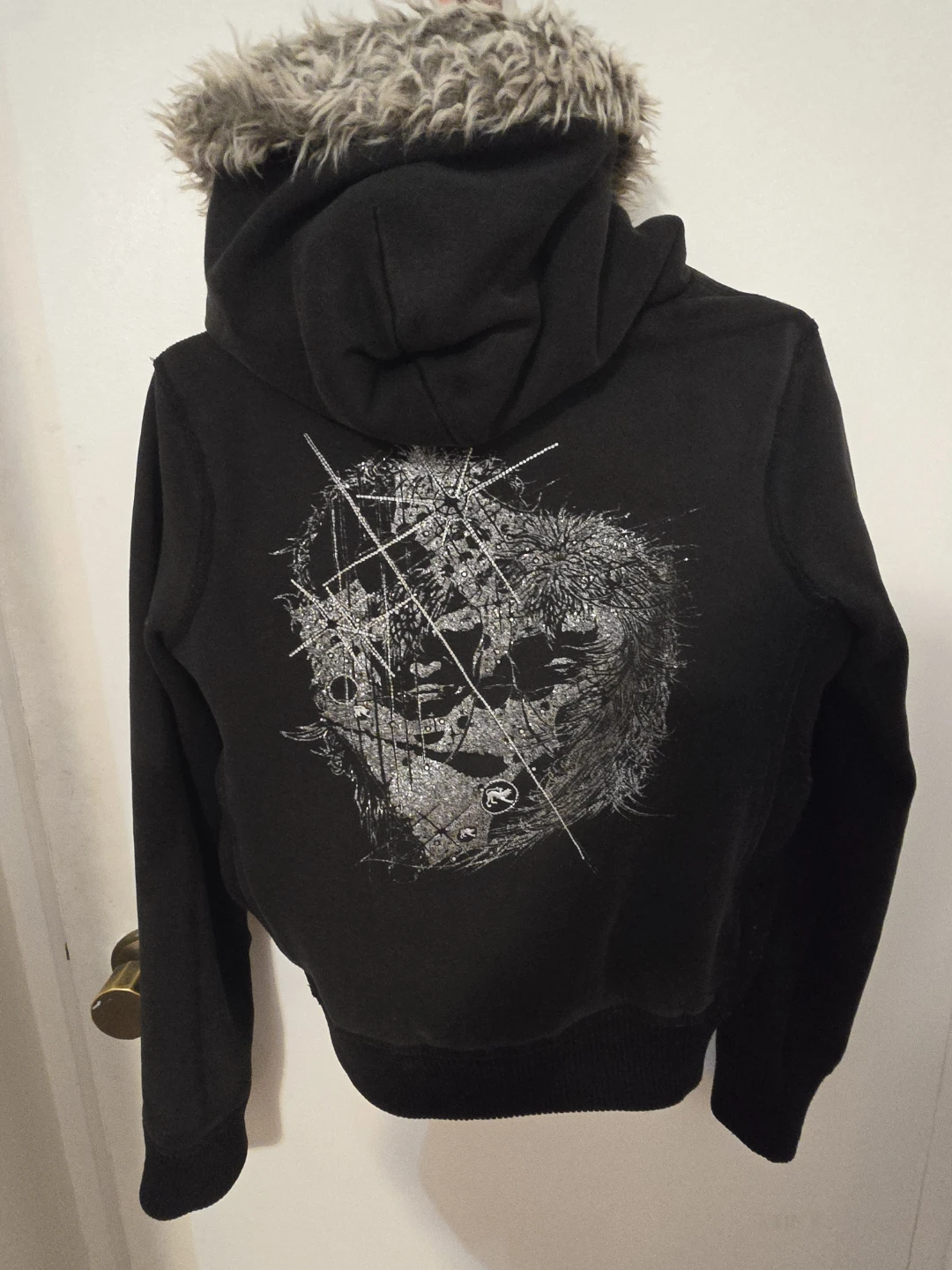 PARASUCO Black Zip-Up Hoodie with Fur Trim Size M - photo 2