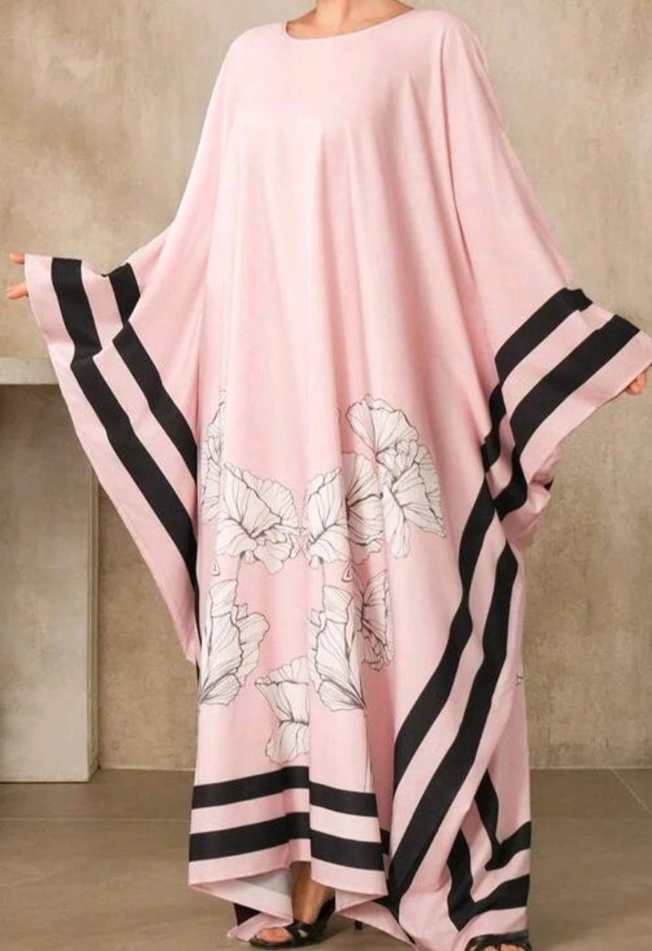 New Pink elegant Kaftan Dress with Floral Print - photo 4