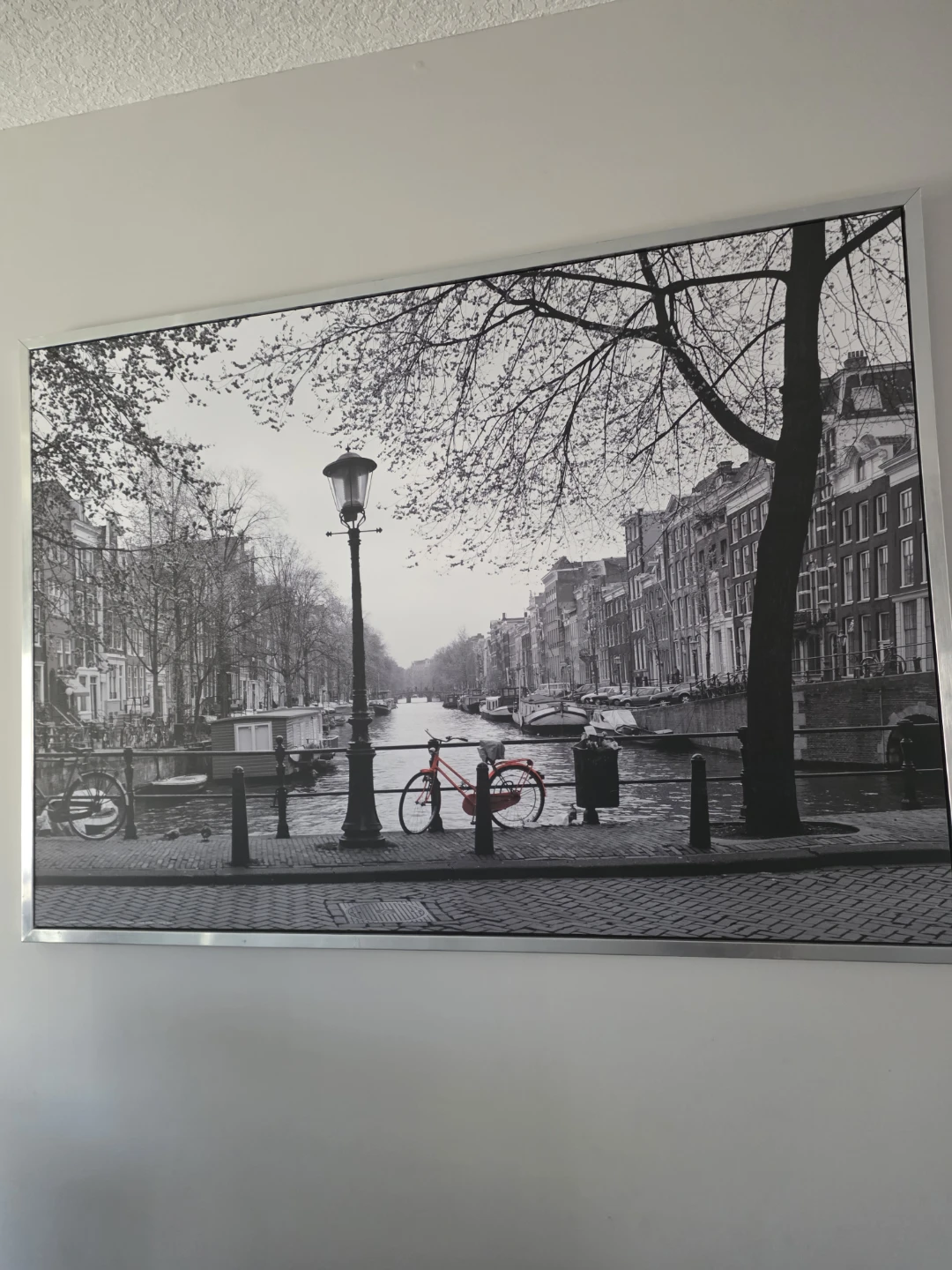 Framed Wall Art Print - Amsterdam Canal Scene
