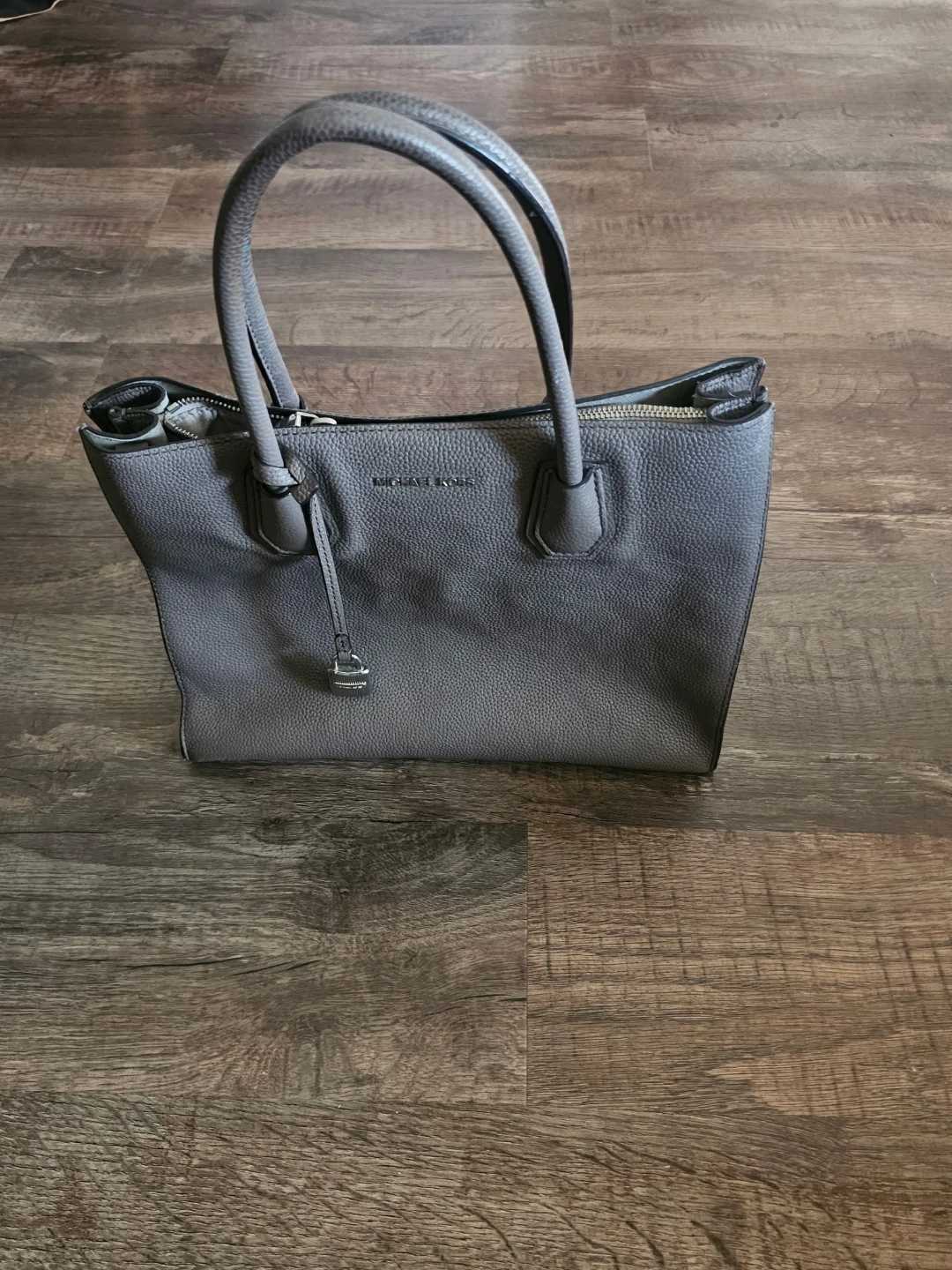 Michael Kors Gray Leather Tote Bag
