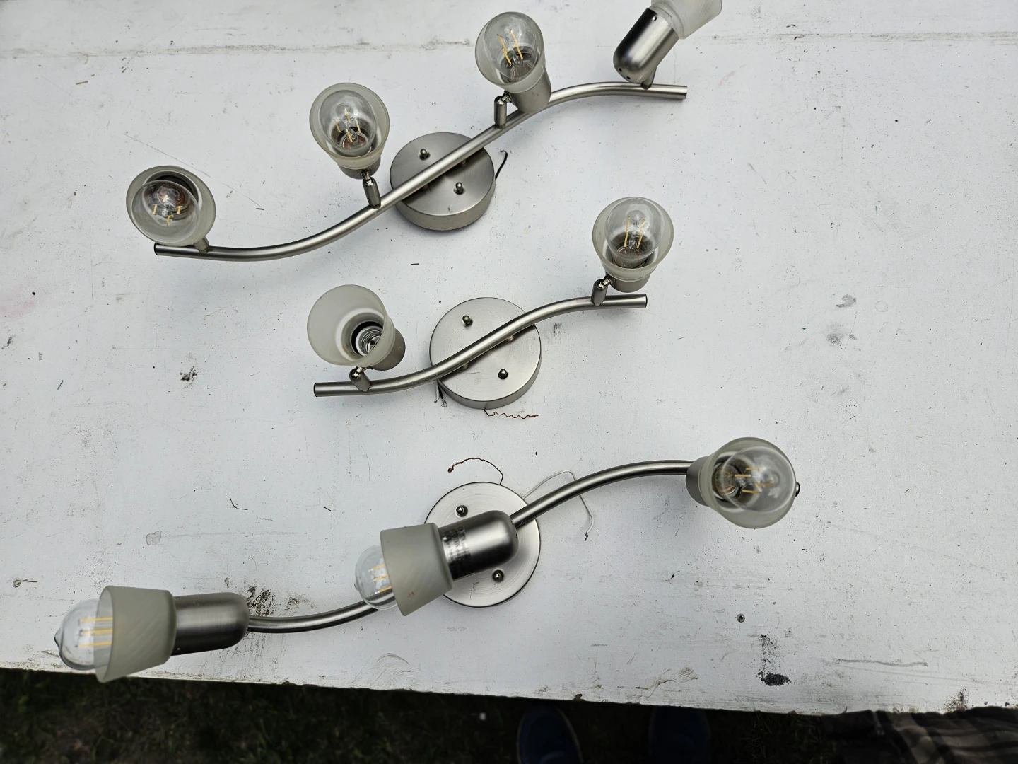 Set of 3 Silver Track Lighting Fixtures